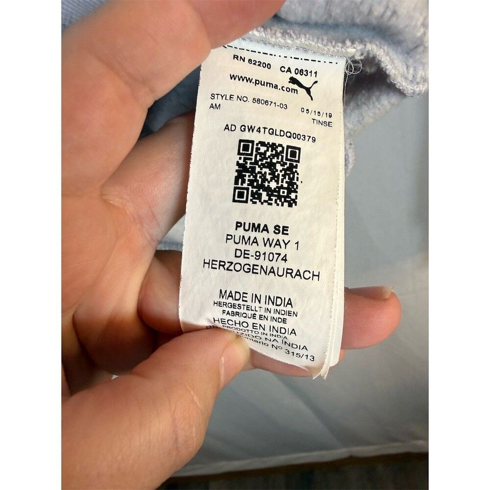 PUMA Essentials Logo Pullover Hoodie Women’s M Light Blue Fleece Lined - Picture 11 of 14